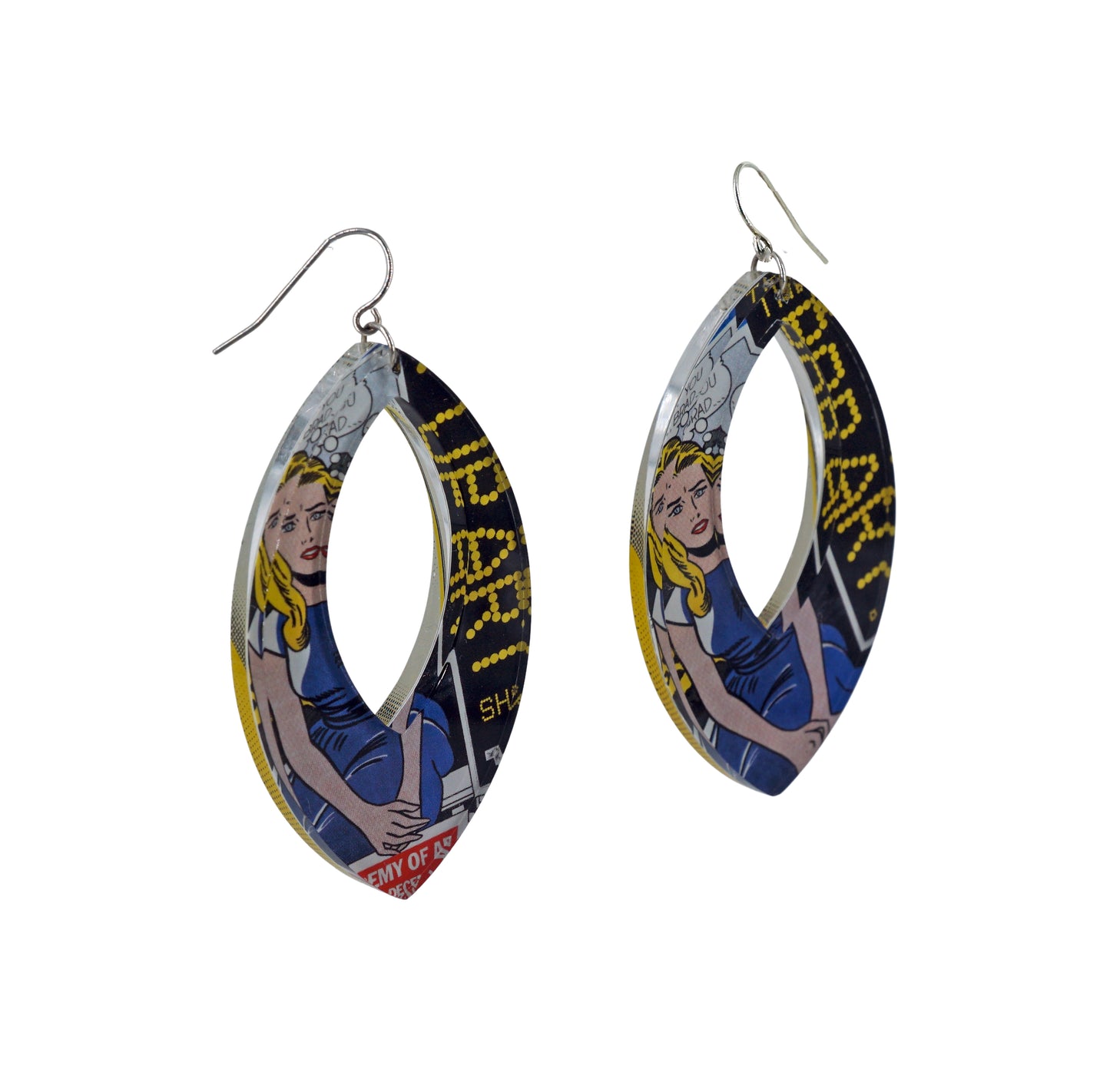 I Know... Brad Reversible Marquise Hoop Earrings (wire)