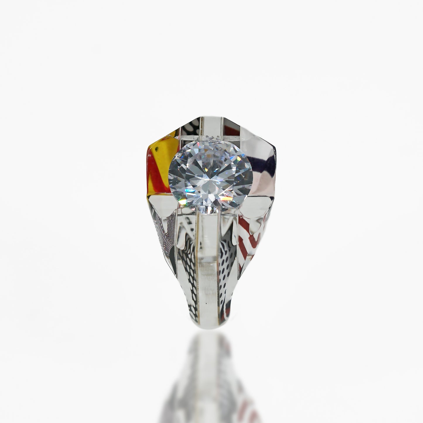 Pop Art Sculpted Large Gem Ring - size 9