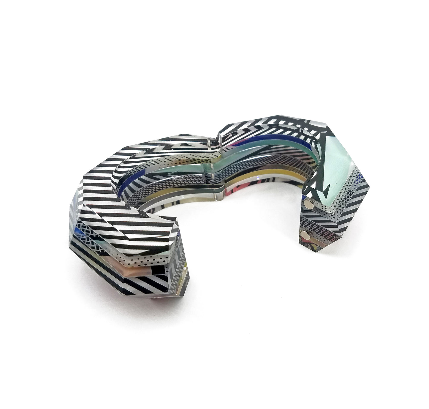 Faces Pop Art Faceted Hinge Bracelet (large)