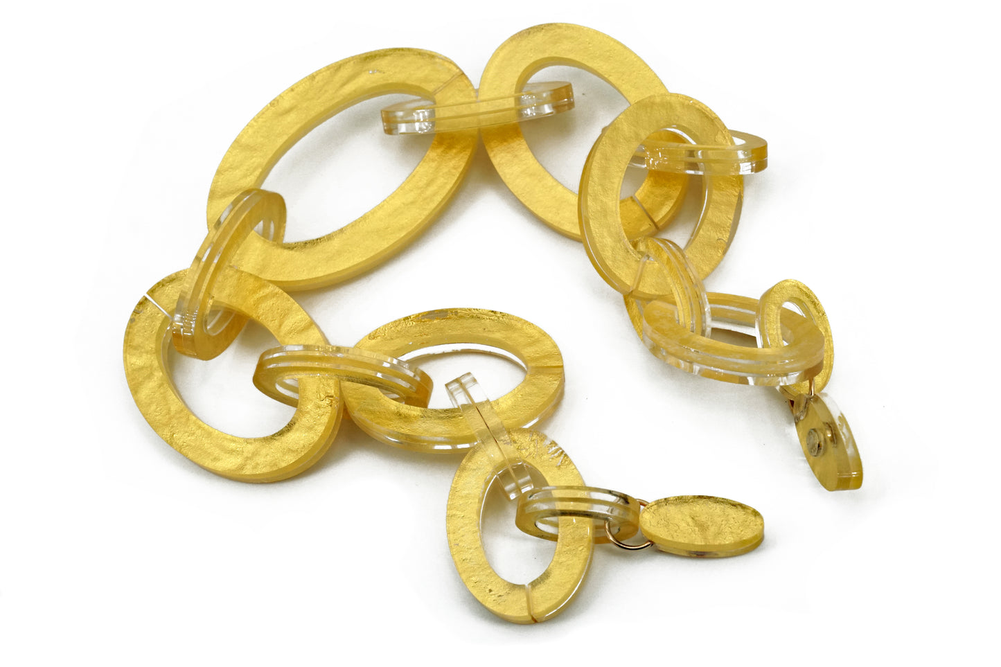 Acrylic and Gold Short Oval Link Chain