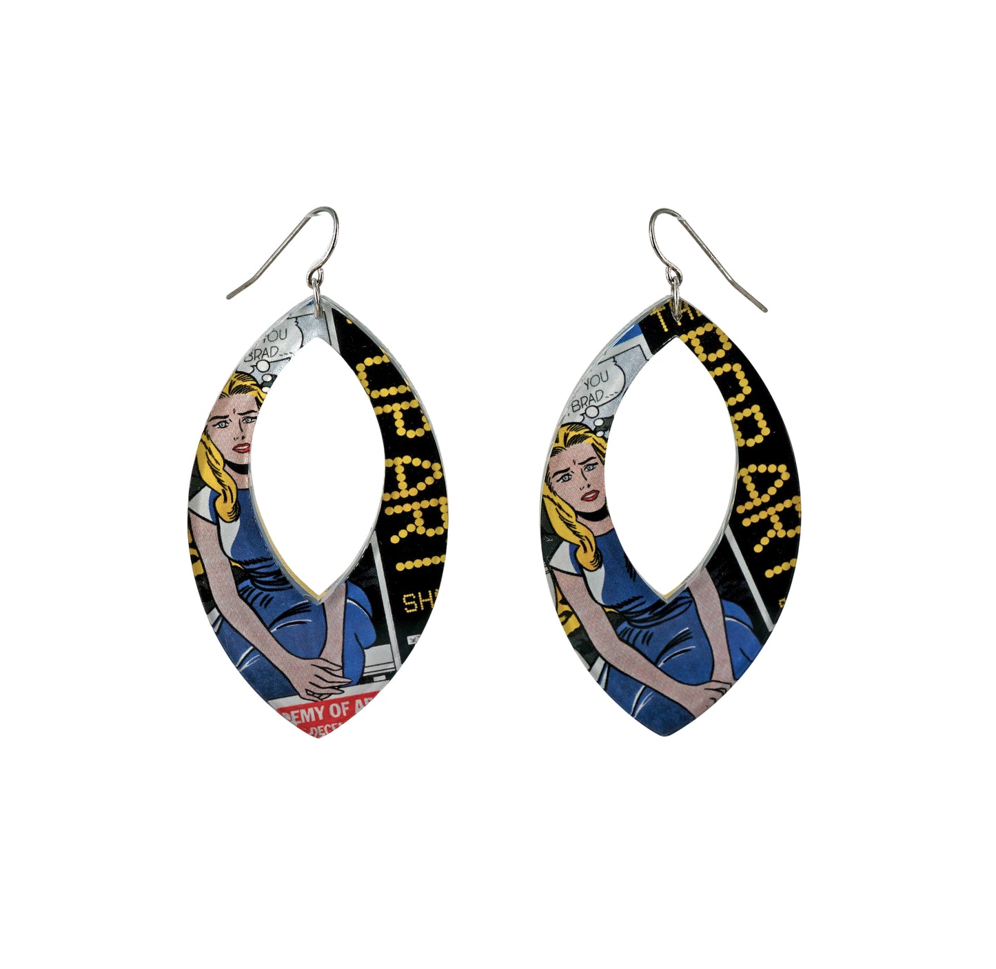 I Know... Brad Reversible Marquise Hoop Earrings (wire)