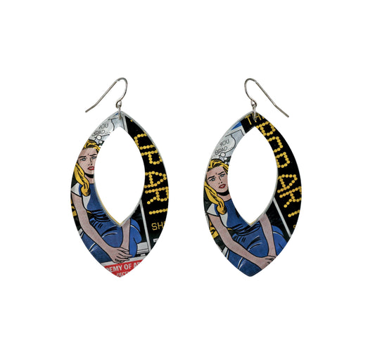 I Know... Brad Reversible Marquise Hoop Earrings (wire)