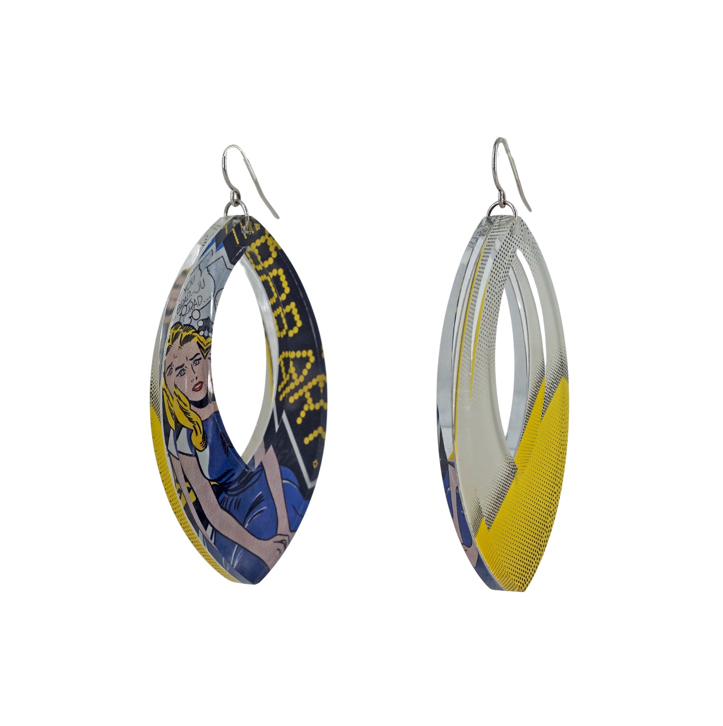 I Know... Brad Reversible Marquise Hoop Earrings (wire)