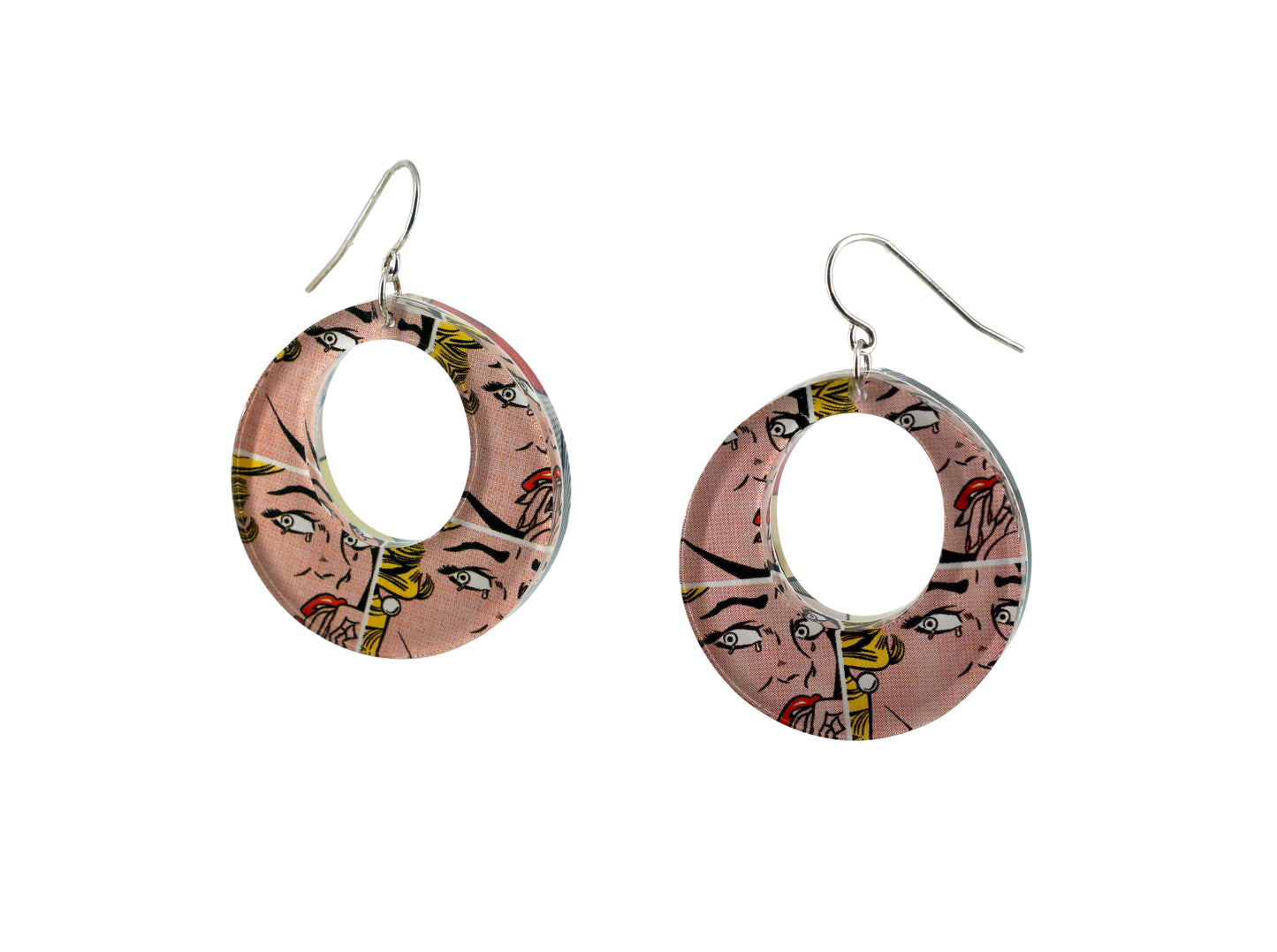 Crying Girl Reversible Round Hoops (wire)