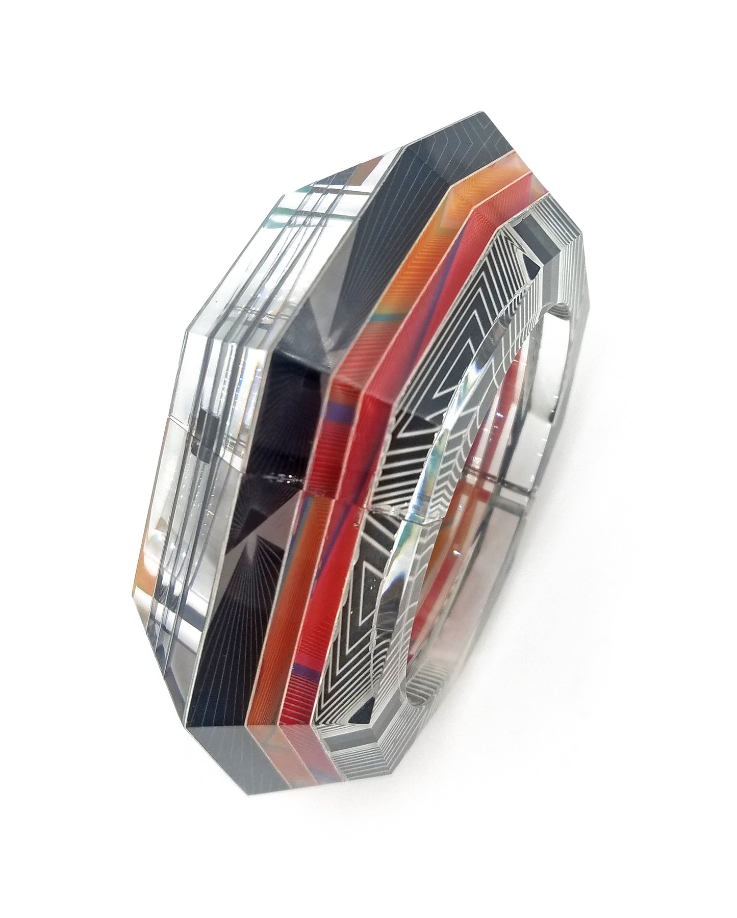 Op Art Faceted Hinge Bracelet (small)