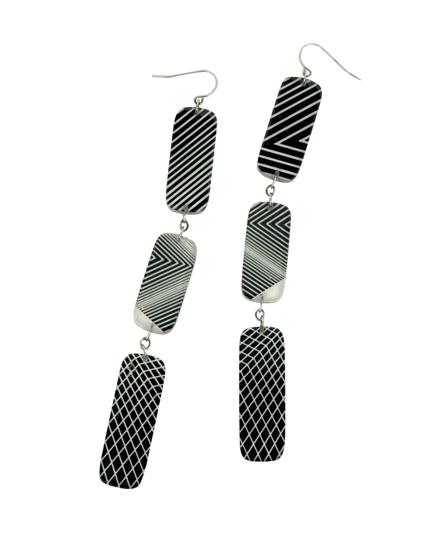 Op Art Extra Long Reversible 3 Tier Drops (wire)