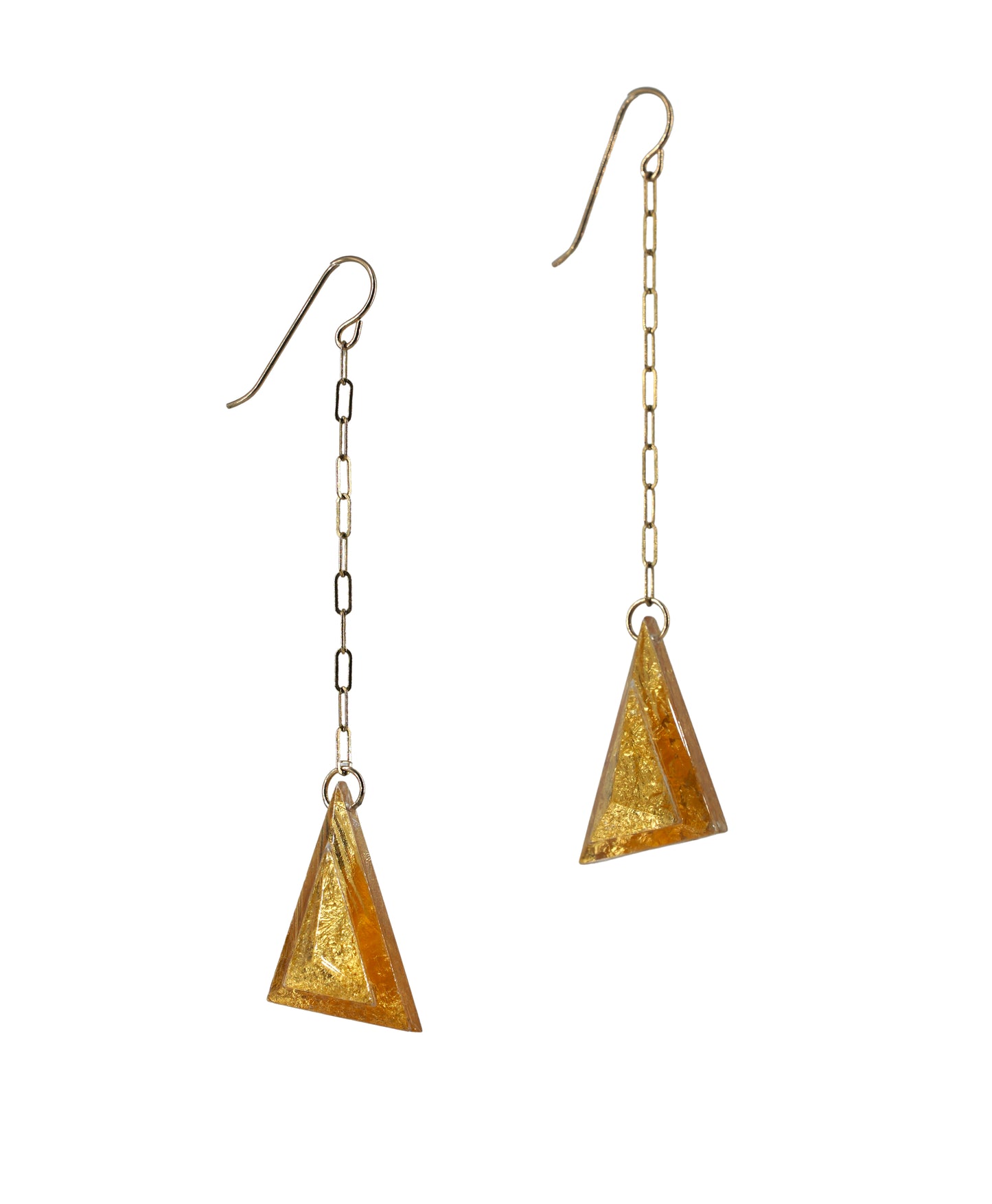 Op Art and Gold Triangle Chain Drops (wire)