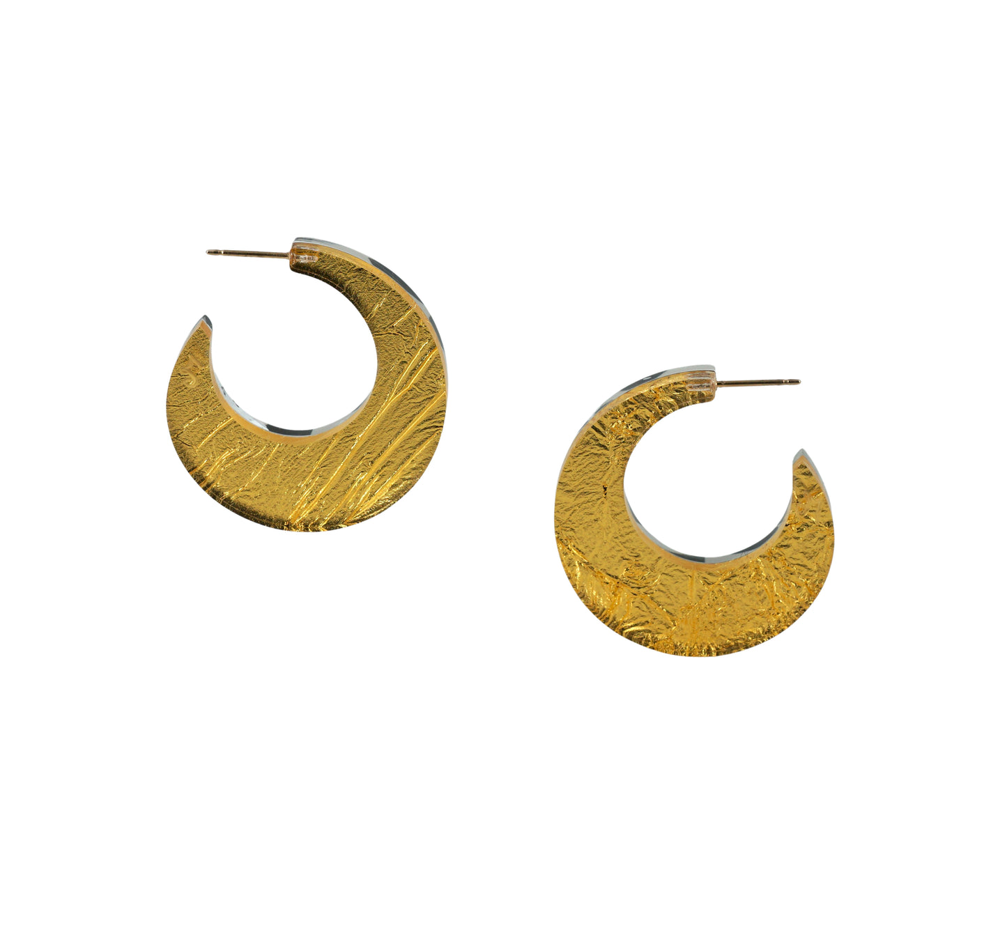 Op Art and Gold Reversible Round Hoops (post)