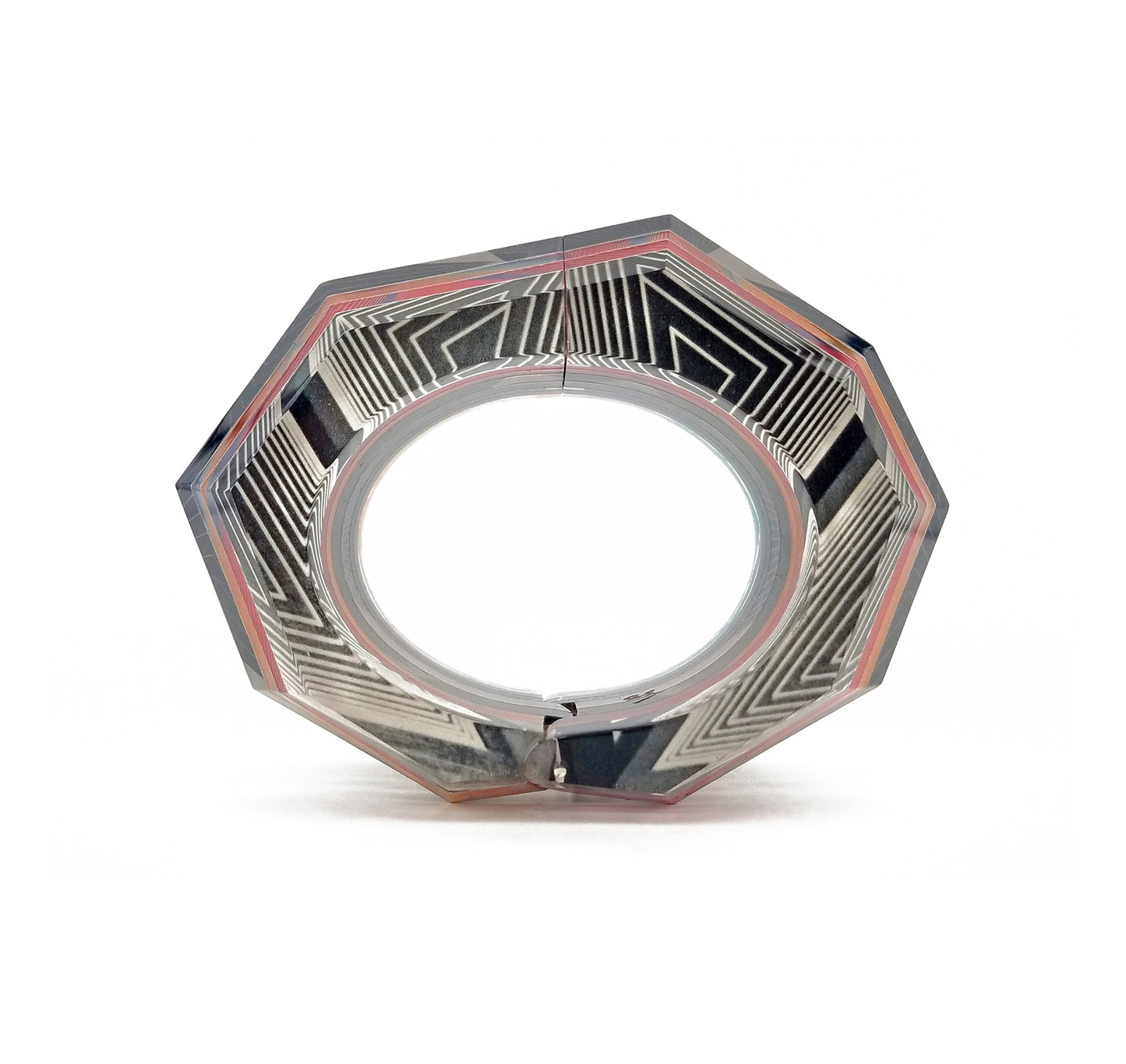 Op Art Faceted Hinge Bracelet (small)