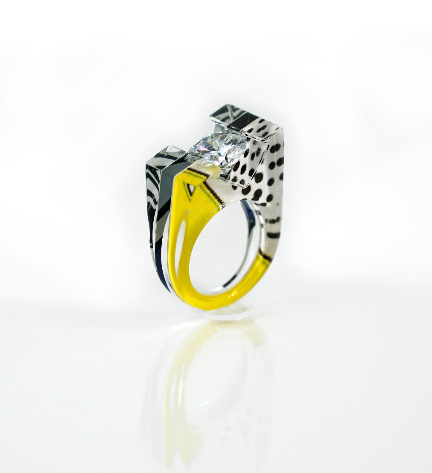 Pop Art 10mm Gem Ring - size 6.25