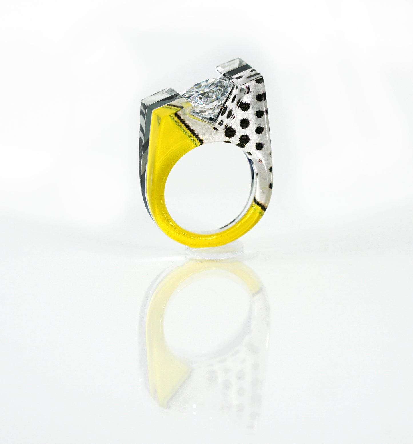 Pop Art 10mm Gem Ring - size 6.25