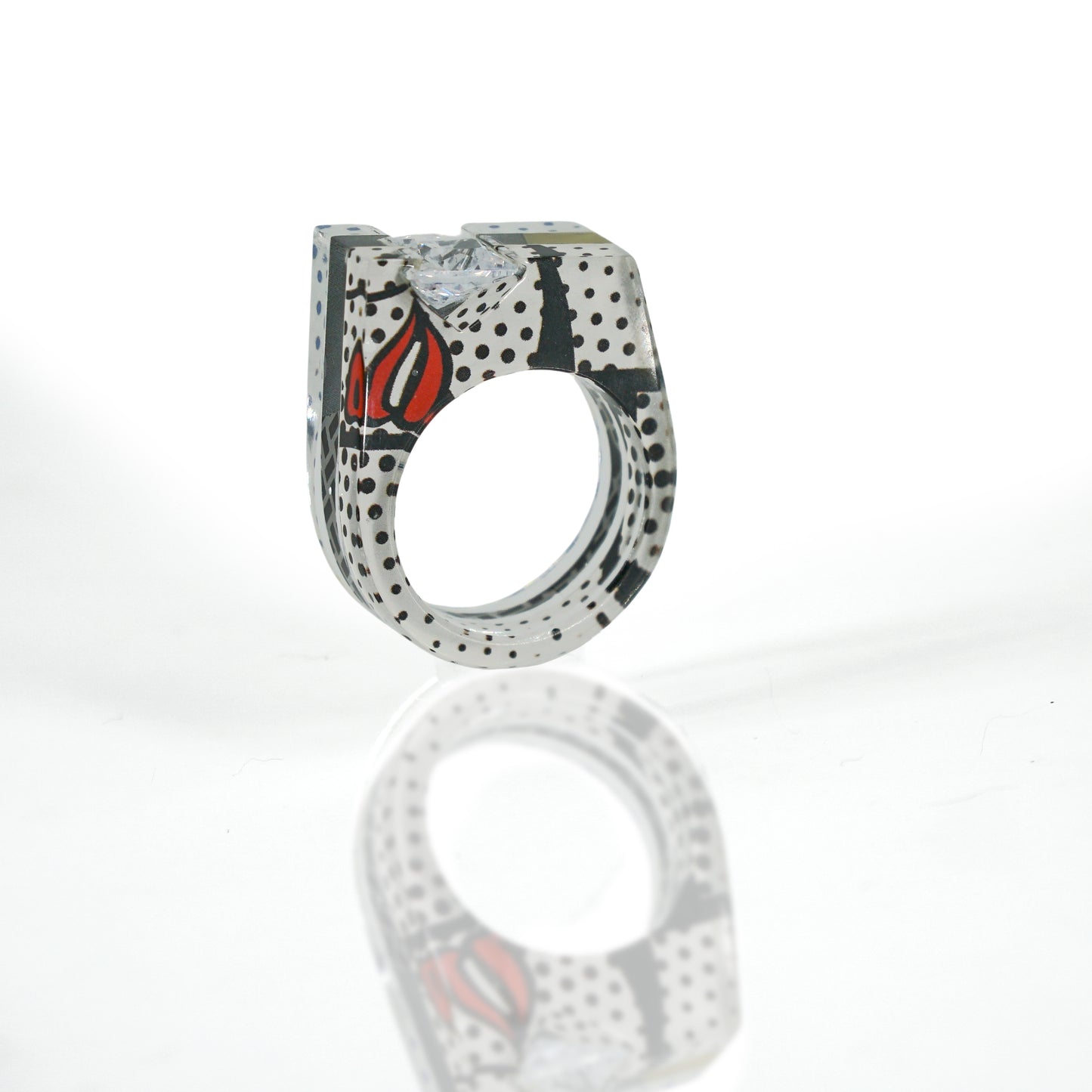 Pop Art Gem Ring - size 8.75