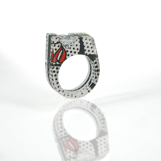 Pop Art Gem Ring - size 8.75