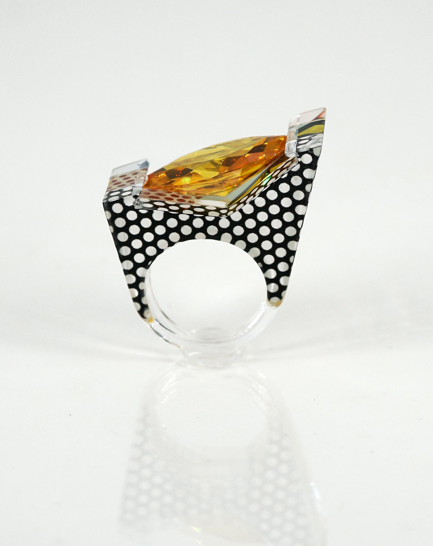 Pop Art Citrine Large Gem Ring - size 7