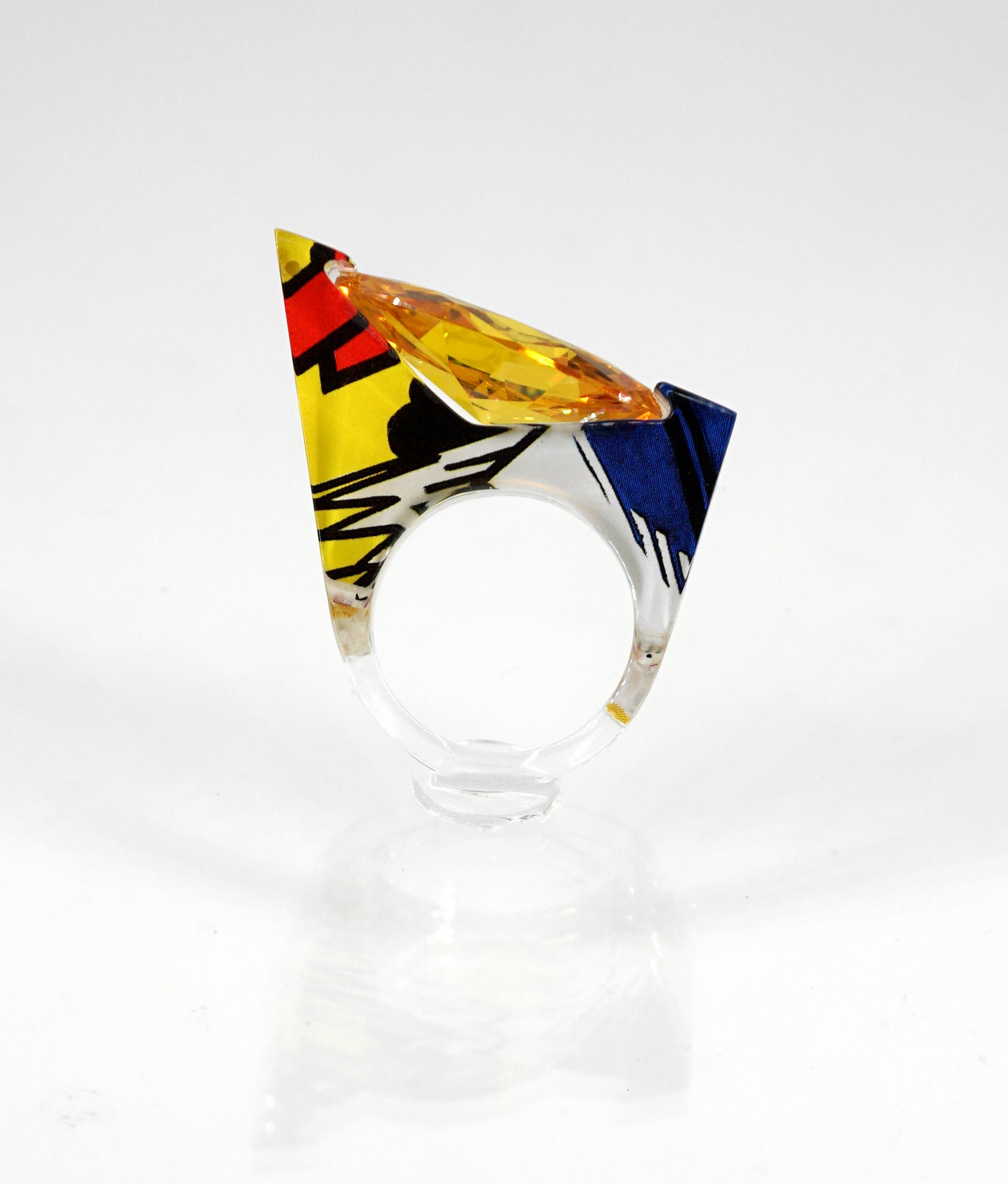 Pop Art Citrine Large Gem Ring - size 7