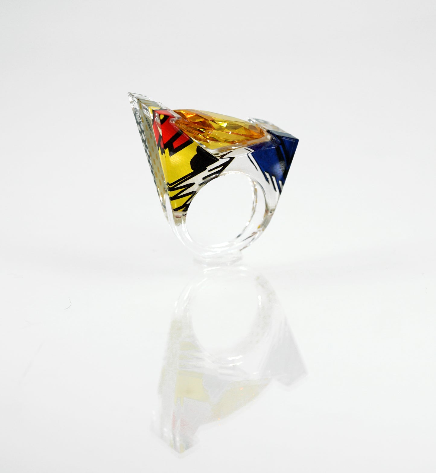 Pop Art Citrine Large Gem Ring - size 7