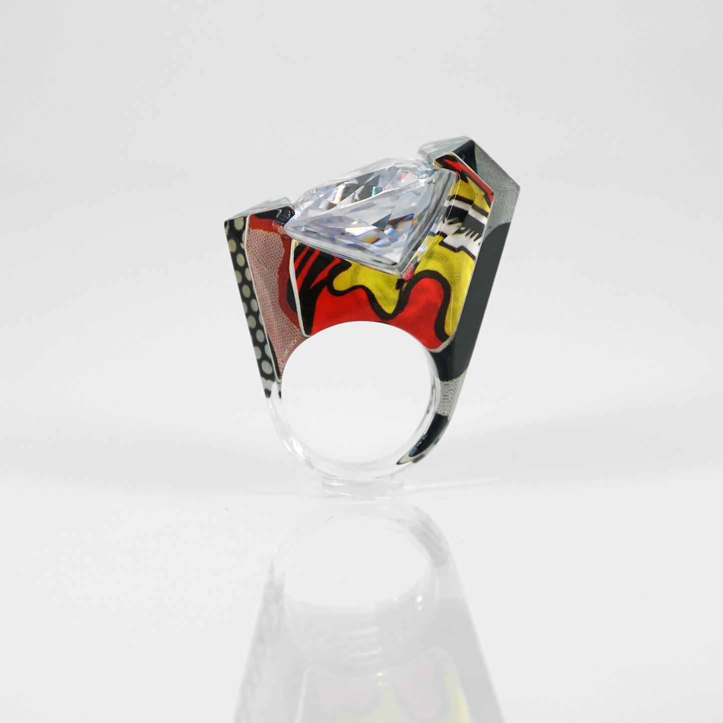 Pop Art Sculpted Giant Gem Ring - size 7.75