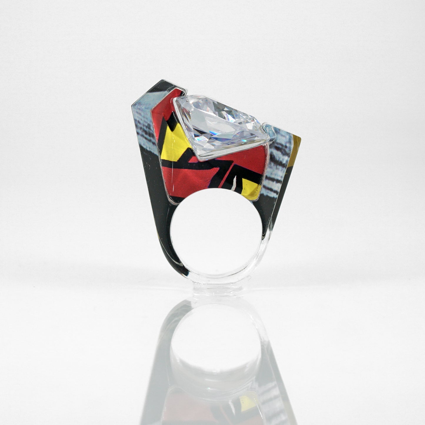 Pop Art Sculpted Giant Gem Ring - size 7.75