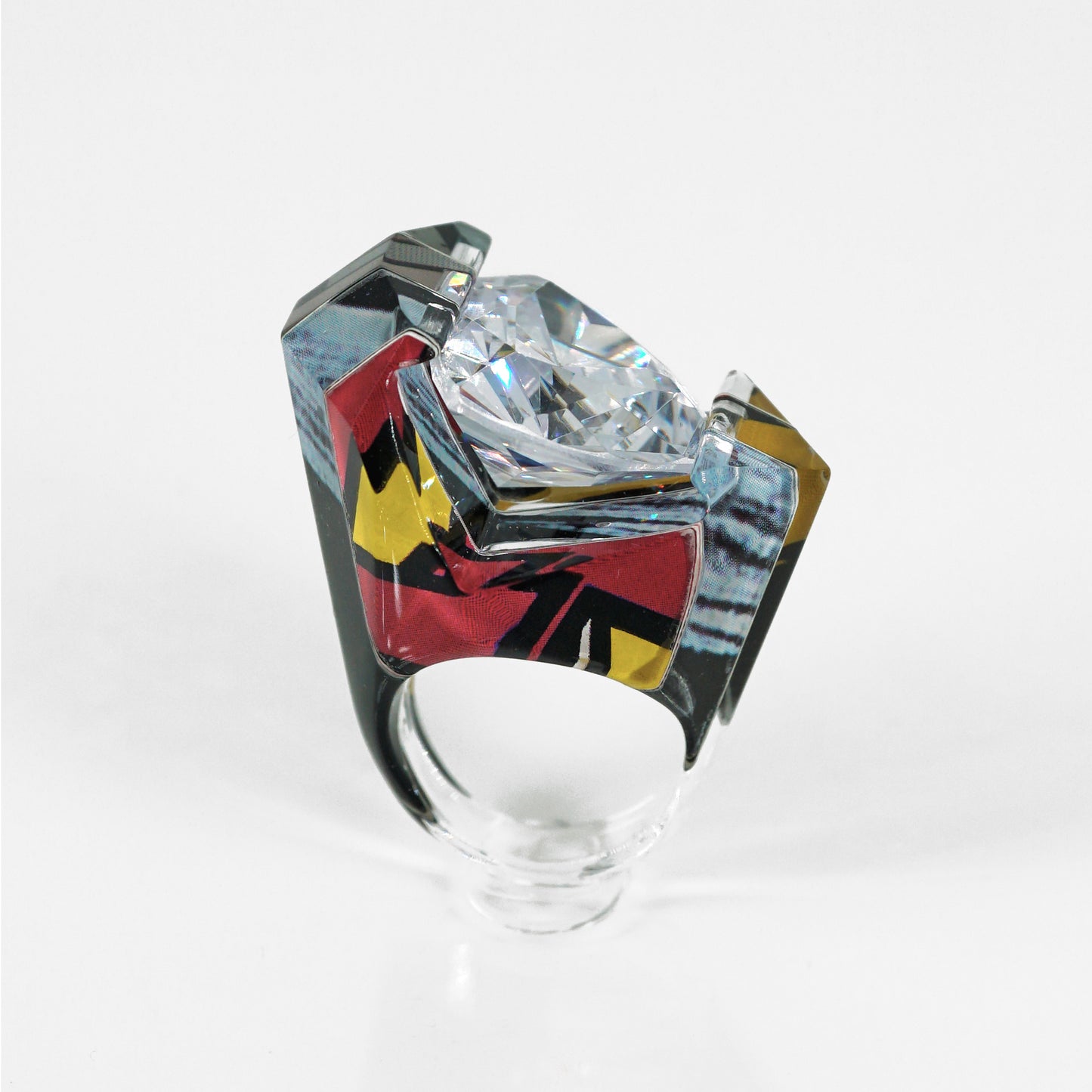 Pop Art Sculpted Giant Gem Ring - size 7.75