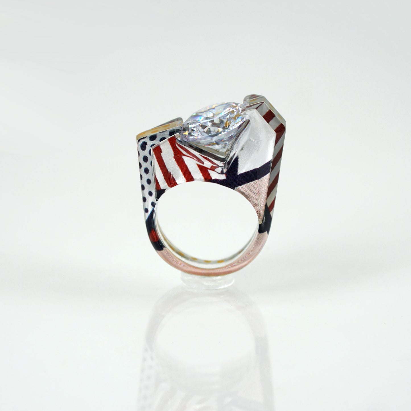 Pop Art Sculpted Large Gem Ring - size 9