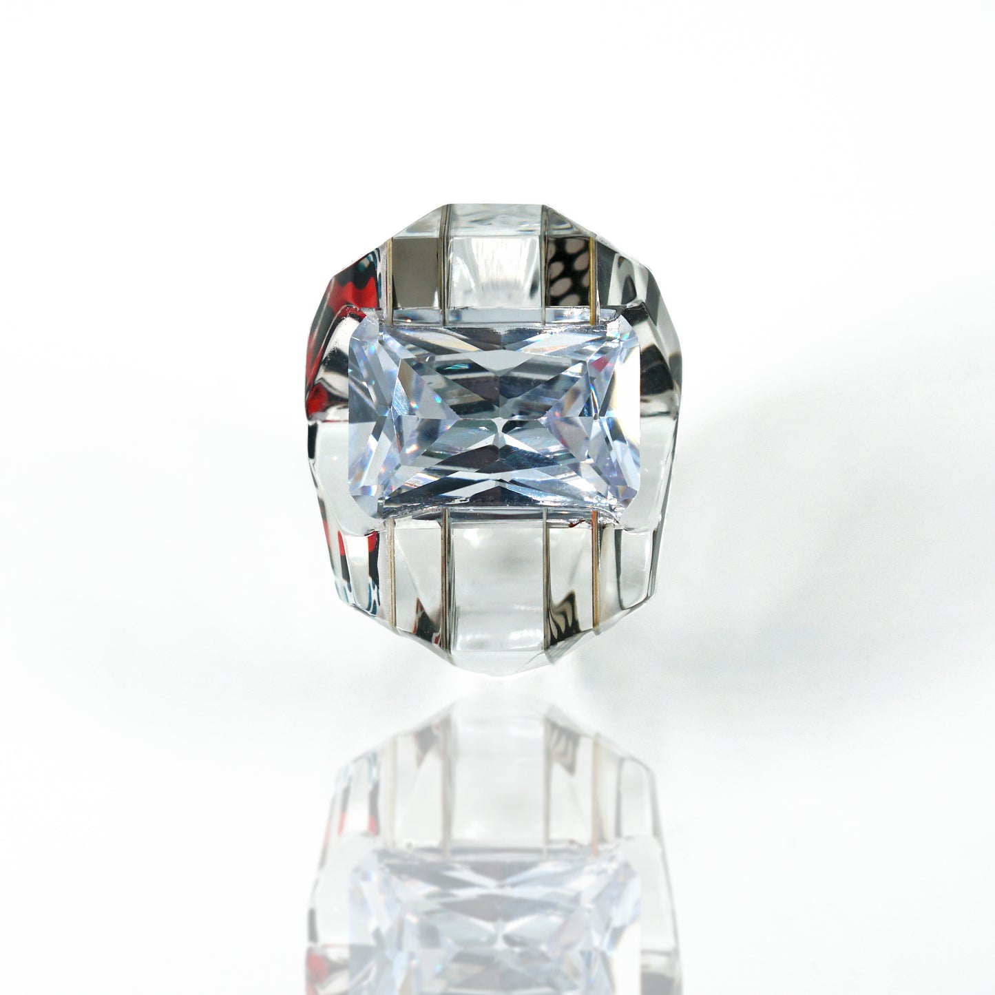 Pop Art Sculpted Large Gem Ring - size 7