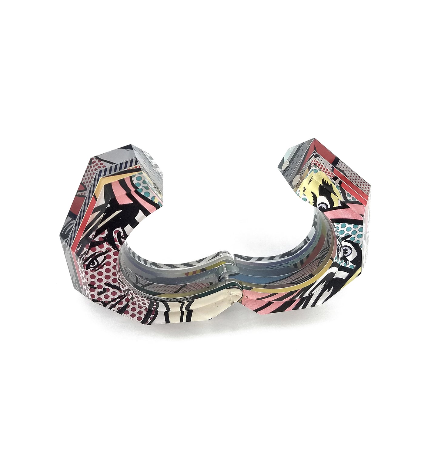 Faces Pop Art Faceted Hinge Bracelet (large)