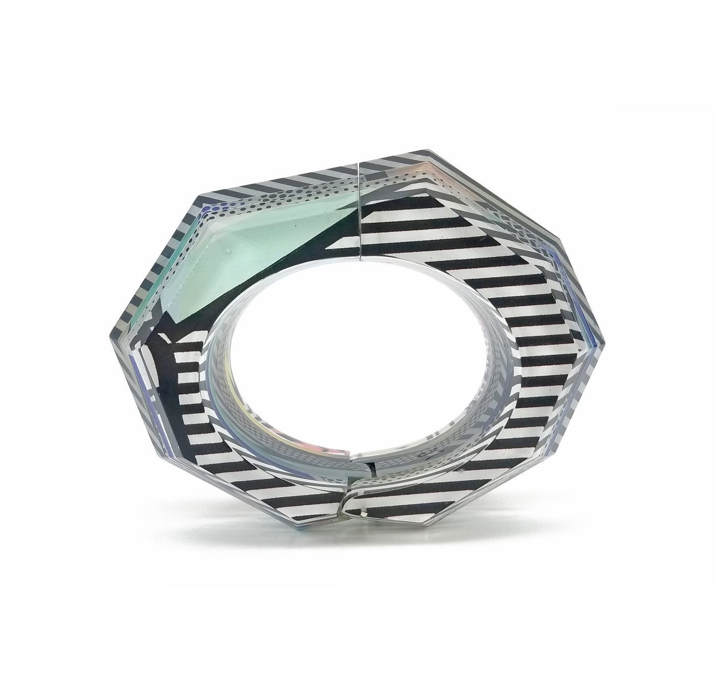 Faces Pop Art Faceted Hinge Bracelet (large)