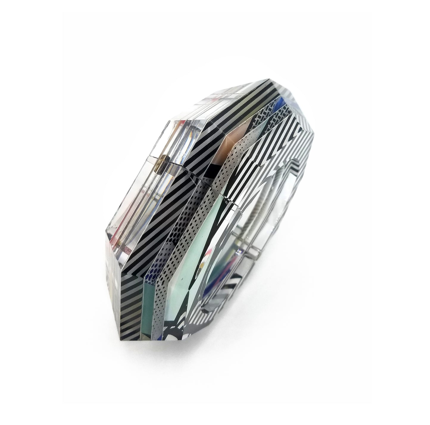 Faces Pop Art Faceted Hinge Bracelet (large)